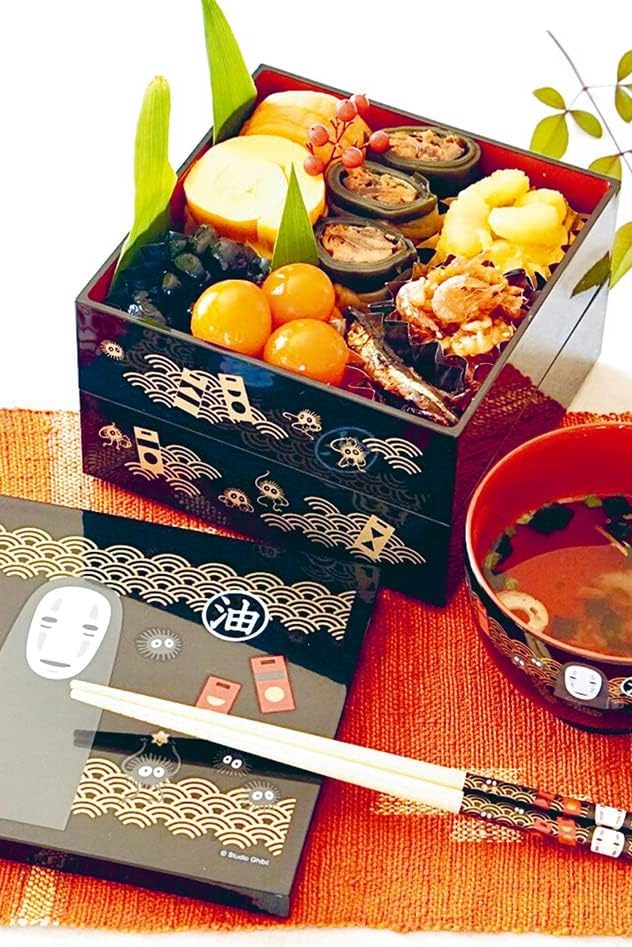 Studio Ghibli - Spirited Away - No Face, Skater Traditional Japanese Lacquer Ware - 2 Tier Bento Box