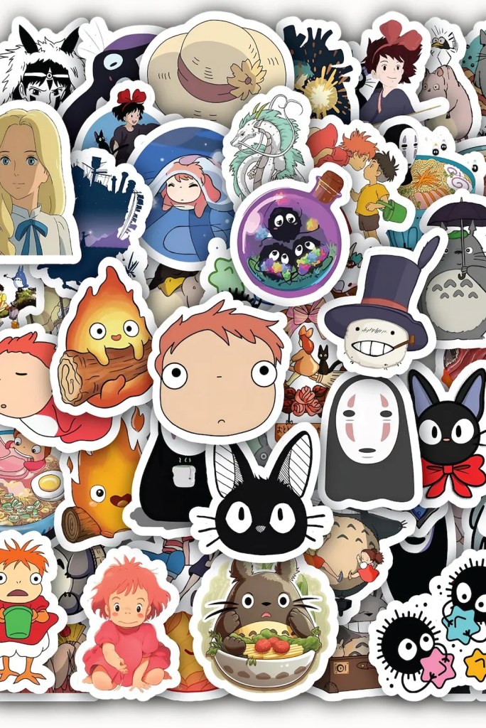 Cute Studio Stickers Sheet– 40 Piece Adorable Anime Decals Featuring Totoo