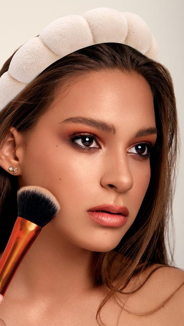 6 Pack Spa Headband, Makeup Headband, Face Wash Headbands, Skincare Headbands, Brown Sponge Hair Band Bow Tie Spa Head Band for Washing Face Wristband Set Hair Accessories for Women