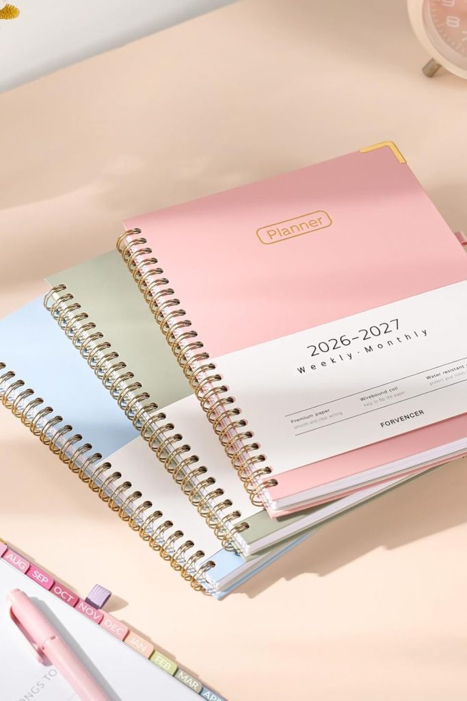 Forvencer Academic Planner 2026-2027, Hardcover Calendar Planner Weekly & Monthly, July 2026 - June 2027, 6" x 8", Daily Agenda with Tabs, College School Organizer for Student Teacher, Navy Blue