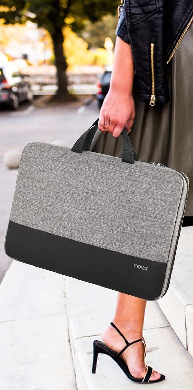 Ytonet Laptop Case, 15.6 inch TSA Laptop Sleeve Computer Bag Water Resistant Computer Case Carrying Cover Compatible for Lenovo, HP, Dell, Asus Notebook, Gifts for Men Women, Grey