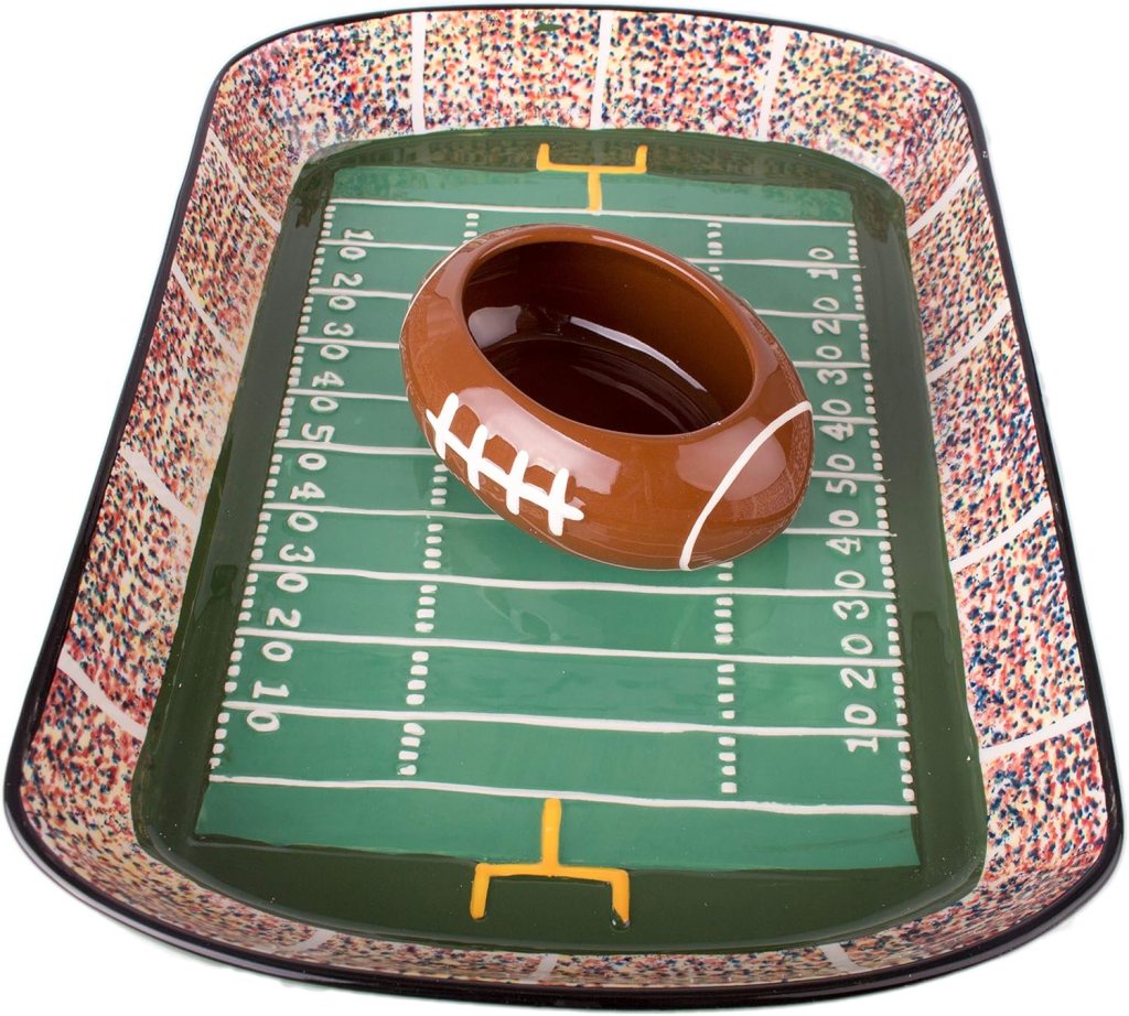 Football Stadium Chip And Dip Sports Serving Set