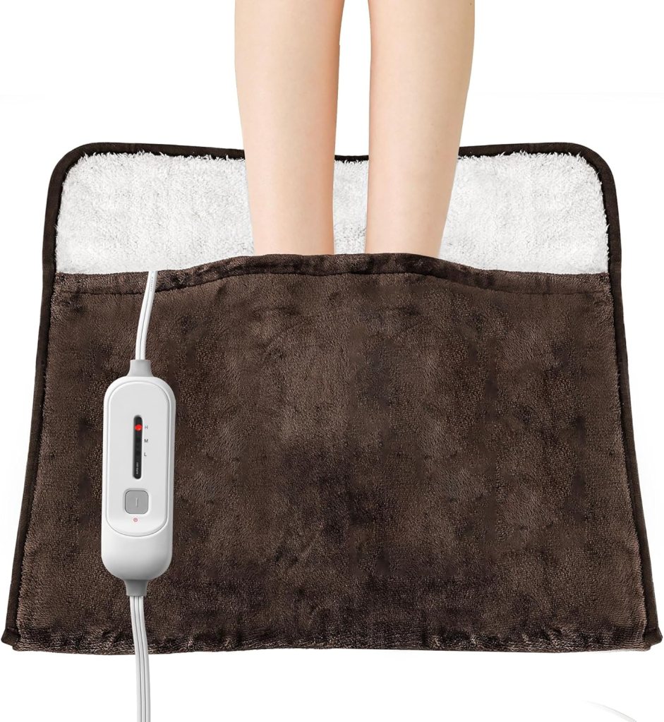 Electric Heated Foot Warmers,Heating Pad for Feet with 3 Heat Setting,Auto Shut Off,ETL Certified,Feet Warmers for Women and Men,Back and Legs,Birthday Christmas Gifts,22×20 inches,Brown