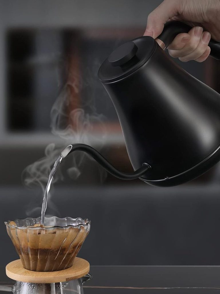 Mecity Electric Kettle Gooseneck Pour Over Kettle ±1℉ Temperature Control Quick Heating Water Boiler for Coffee & Tea & Formula Auto Shut Off Tea Kettle 1200 Watt, 0.8L, Matt Black, Barista Edition