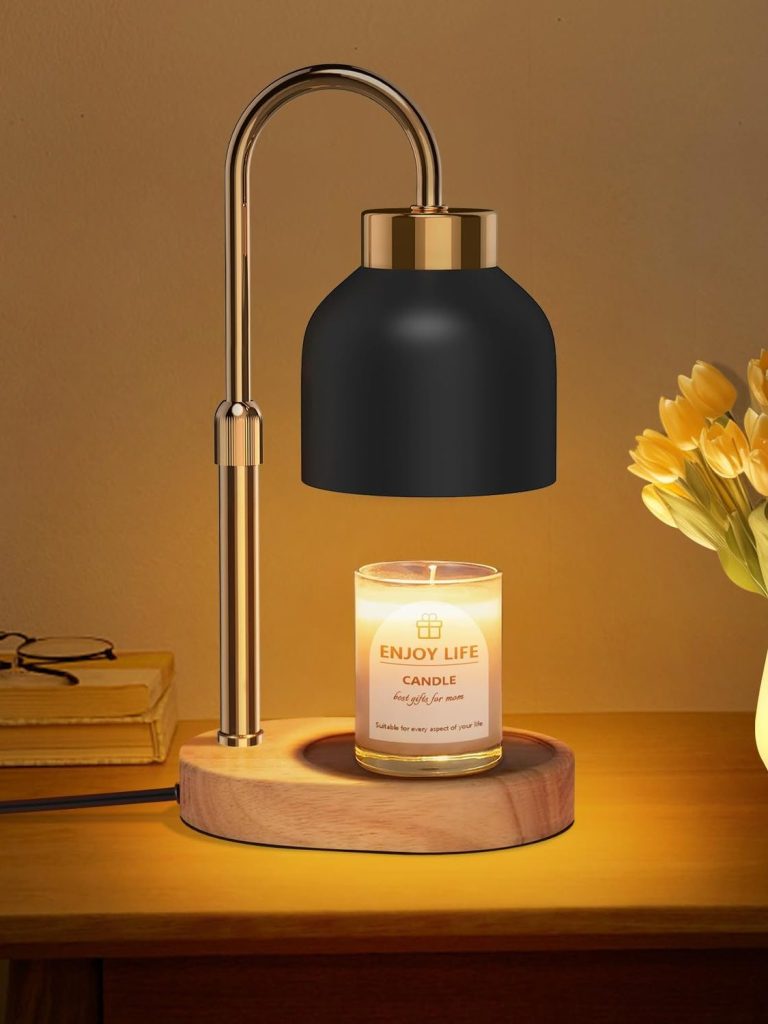 Candle Warmer Lamp with Dimmer Adjustable Height, 2/4/8H Timer,Vintage Home Decor for Scented Jar