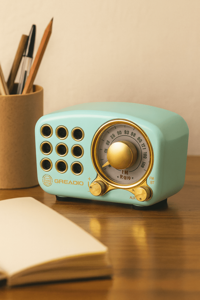 Retro Bluetooth Speaker, Vintage Radio-Greadio FM Radio with Old Fashioned Classic Style, Strong Bass Enhancement, Loud Volume, Bluetooth 5.0 Wireless Connection, TF Card and MP3 Player