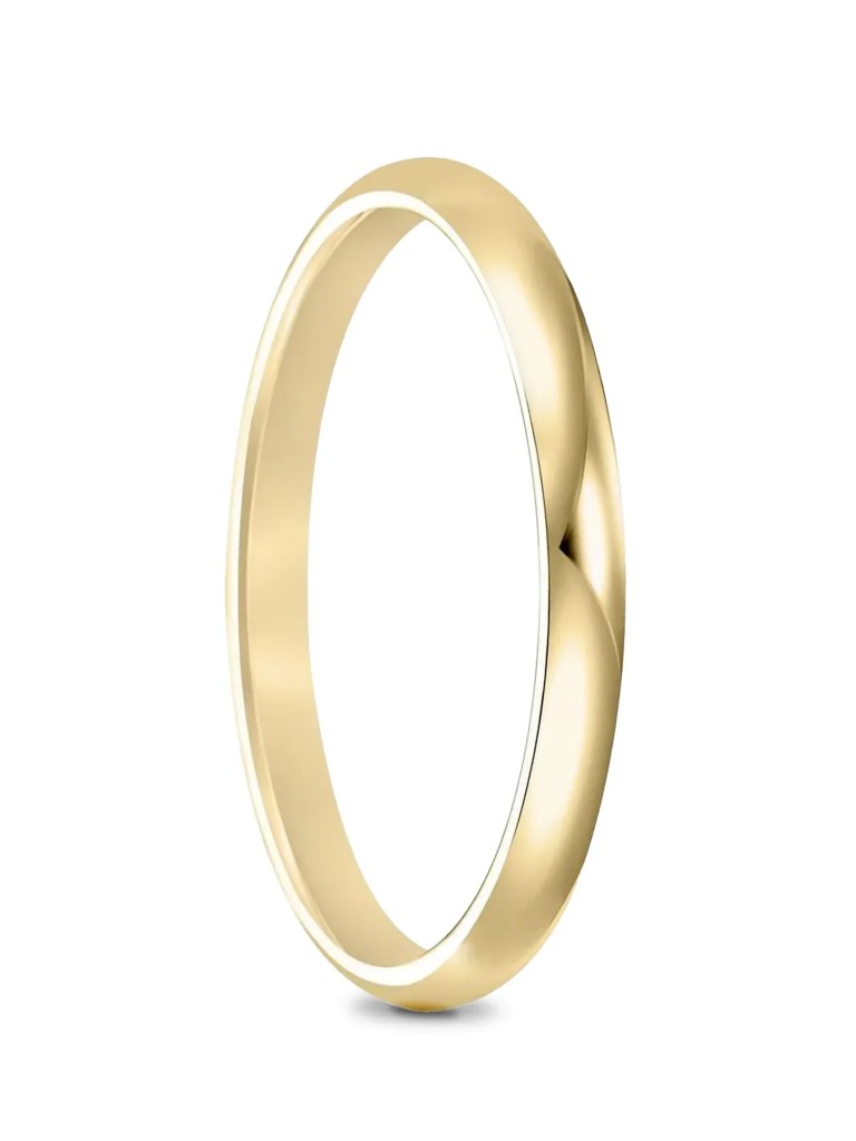 14k Yellow Gold Women's Domed Ring with Polished Finish - 2mm - 4mm