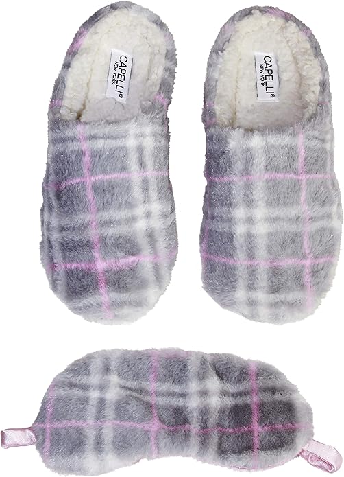 Capelli New York Ladies Slipper and Eye Mask Sets