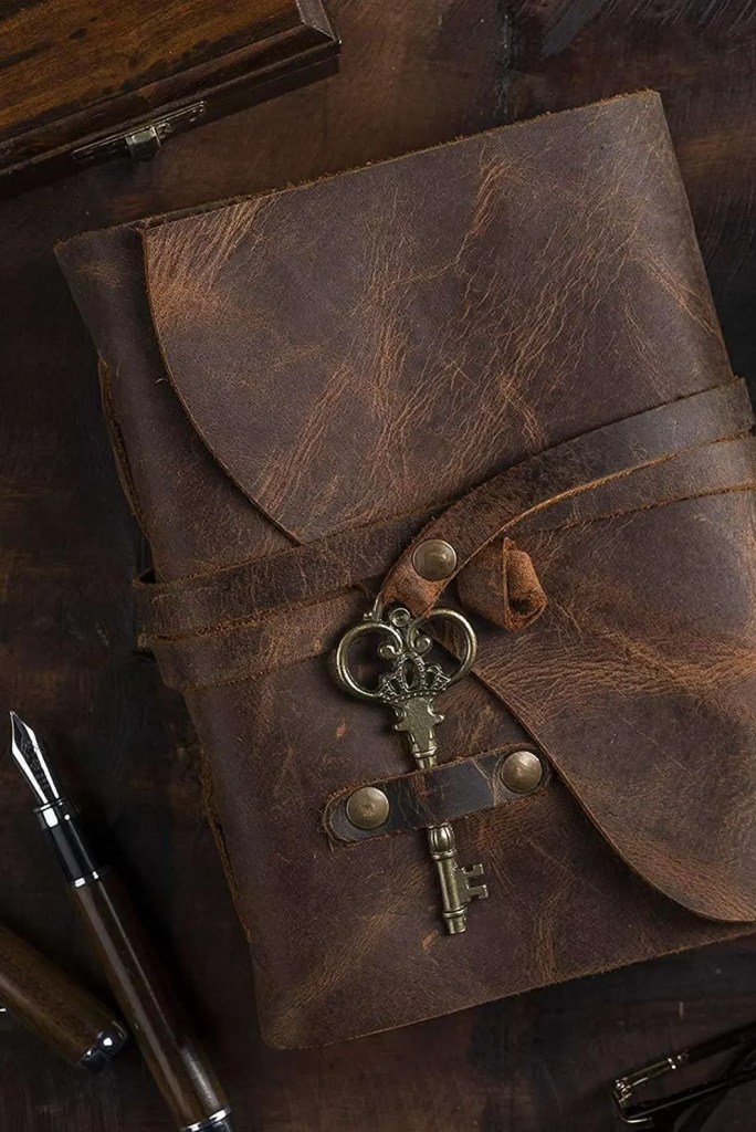 Genuine Leather Diary | Vintage Handmade Leather Journal | Premium Antique Key Closure | 200 Handmade Deckle Edge Antique Pages