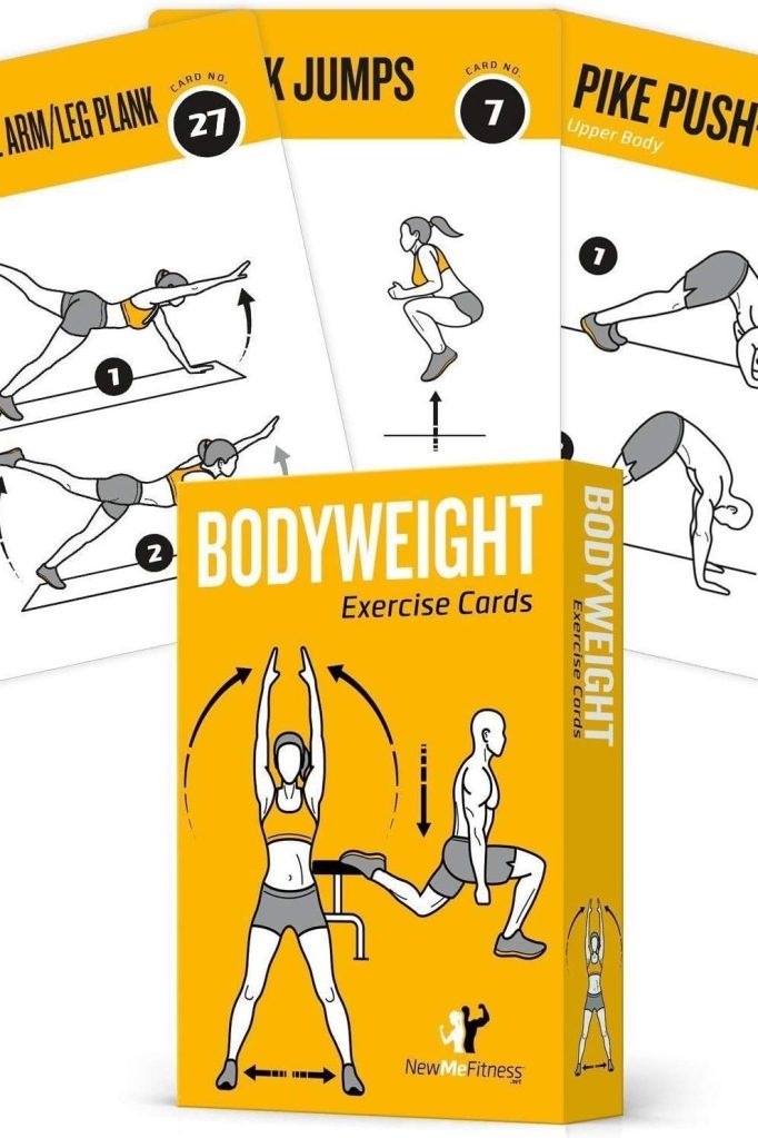 NewMe Fitness Bodyweight Workout Cards, Instructional Fitness Deck for Women & Men, Beginner Fitness Guide to Training Exercises at Home or Gym (Bodyweight, Vol 1)