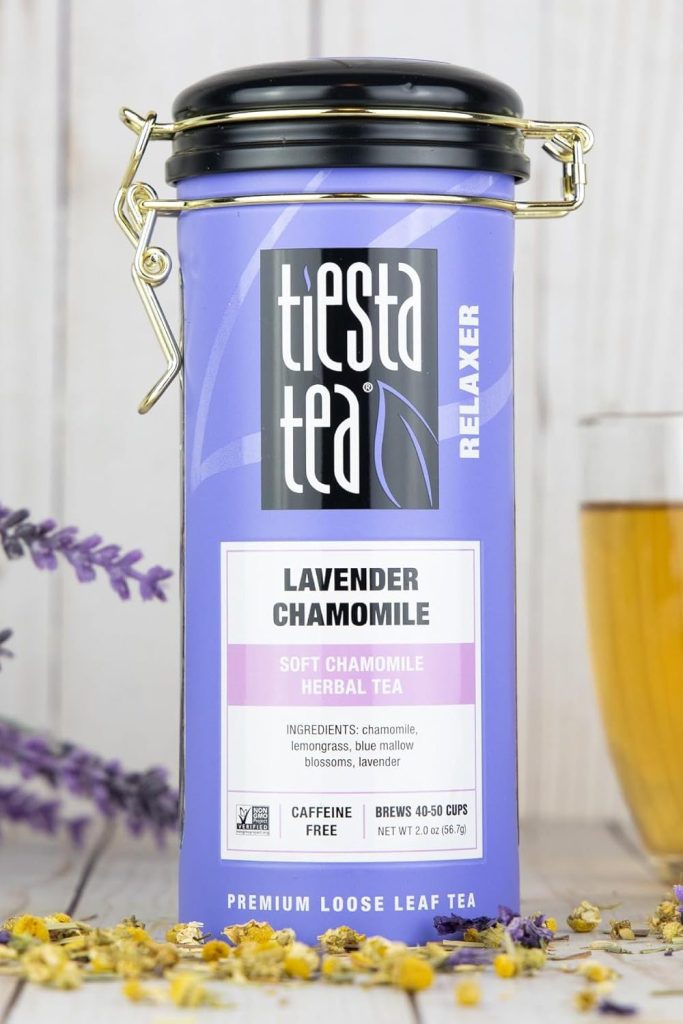 Tiesta Tea - Lavender Chamomile Herbal Tea, Loose Leaf, Calming Blend with Chamomile, Lavender, Lemongrass, Caffeine-Free Herbal, Great for Hot or Iced Brews, Refillable Tin, 50 Cups, 2 Ounce