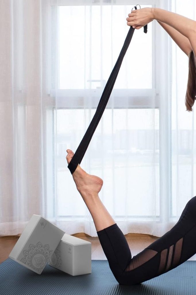 Overmont Yoga Block 2 Pack Supportive Latex-Free EVA Foam Soft Non-Slip Surface for General Fitness Pilates Stretching and Meditation 9"x6"x3" Yoga Strap Included