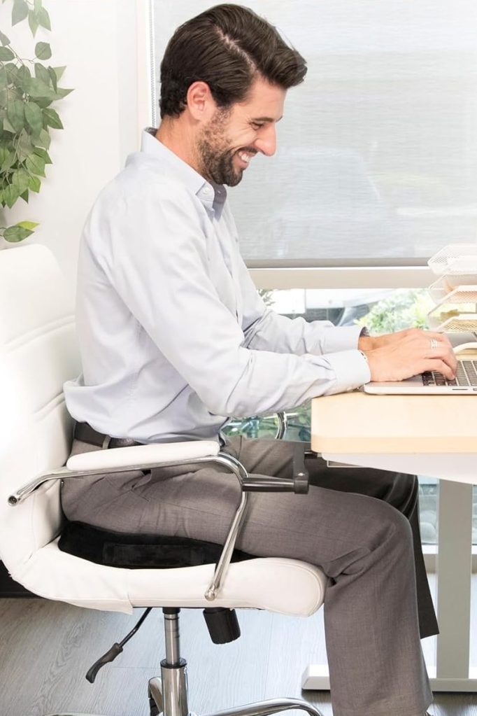 ComfiLife Premium Gel & Memory Foam Seat Cushion – Doctor Recommended Office Chair Cushion, Car Seat Cushion – Chair Cushions for Back & Sciatica Pain Relief – Seat Cushions for Office & Desk (Black)