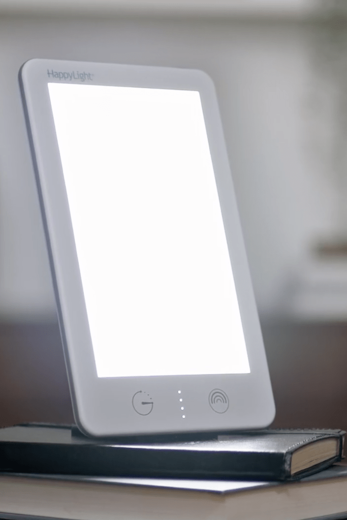 Verilux HappyLight Lumi Plus - Light Therapy Lamp with 10,000 Lux, UV-Free, LED Bright White Light with Adjustable Brightness, Countdown Timer, & Detachable Stand - Boost Mood, Sleep, and Focus