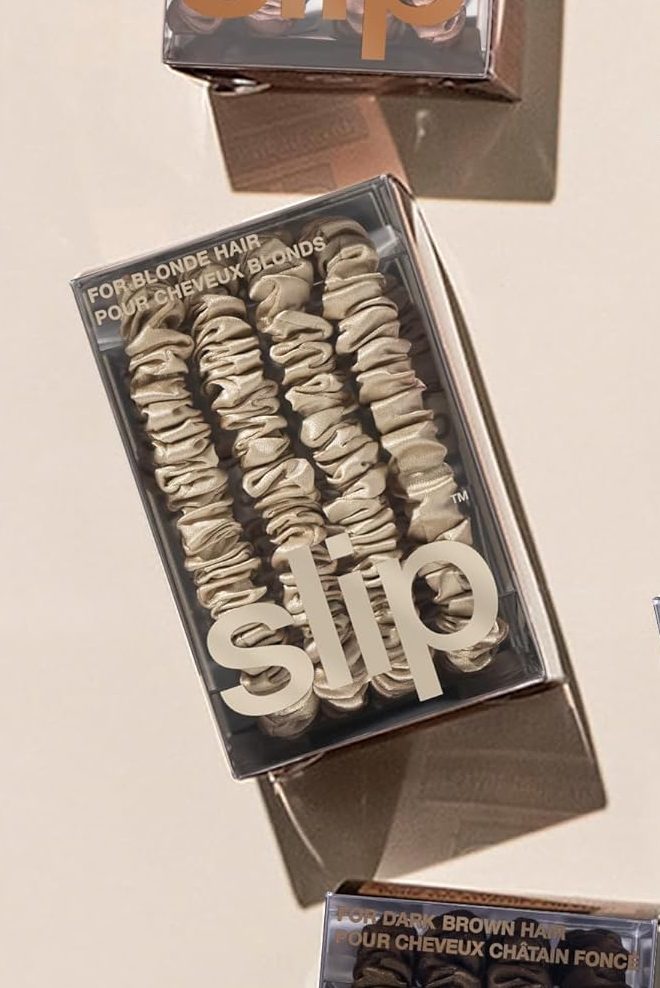 slip Skinnies The Midnight Collection | Pure Silk Skinny Scrunchies Set | 100% Mulberry Silk, Anti-Crease, Ultra Soft, Gentle on Hair, Prevents Breakage | Set of 6, Stylish & Durable