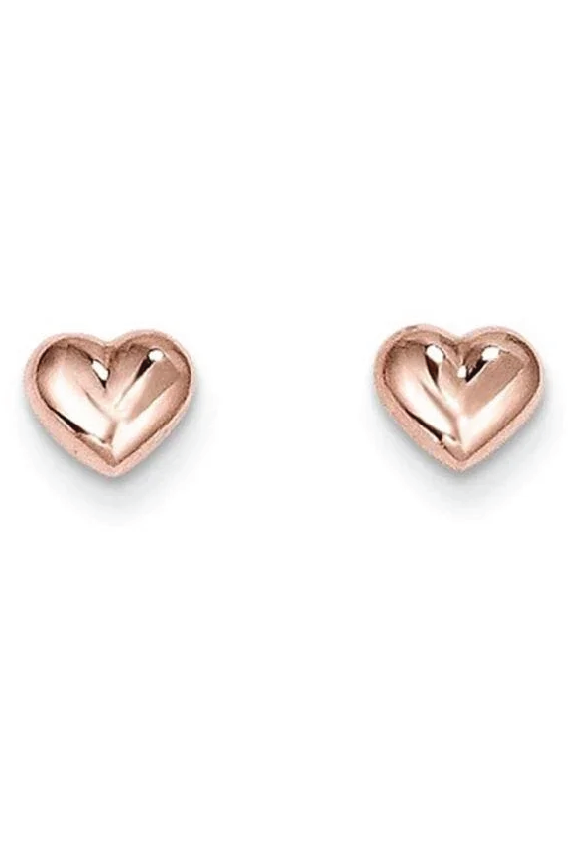14k Madi K 7mm Rose Gold Heart Post Earrings