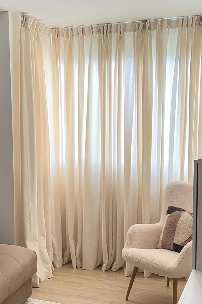 Joydeco Custom Linen Living Room Curtain | Semi-Sheer Light Filtering Panel with Rod Pocket & Back Tab