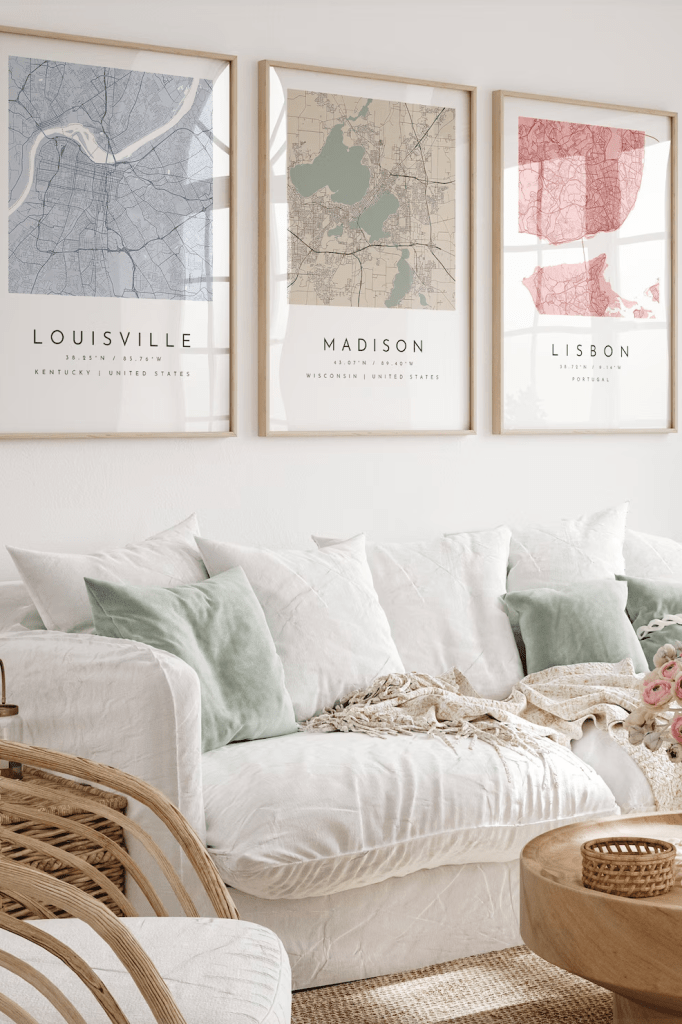 Personalized Map art, multiple sizes, Map Prints, Custom map art, Your Choice, Anniversary, Custom Map, Home Town Map, City Map, travel art