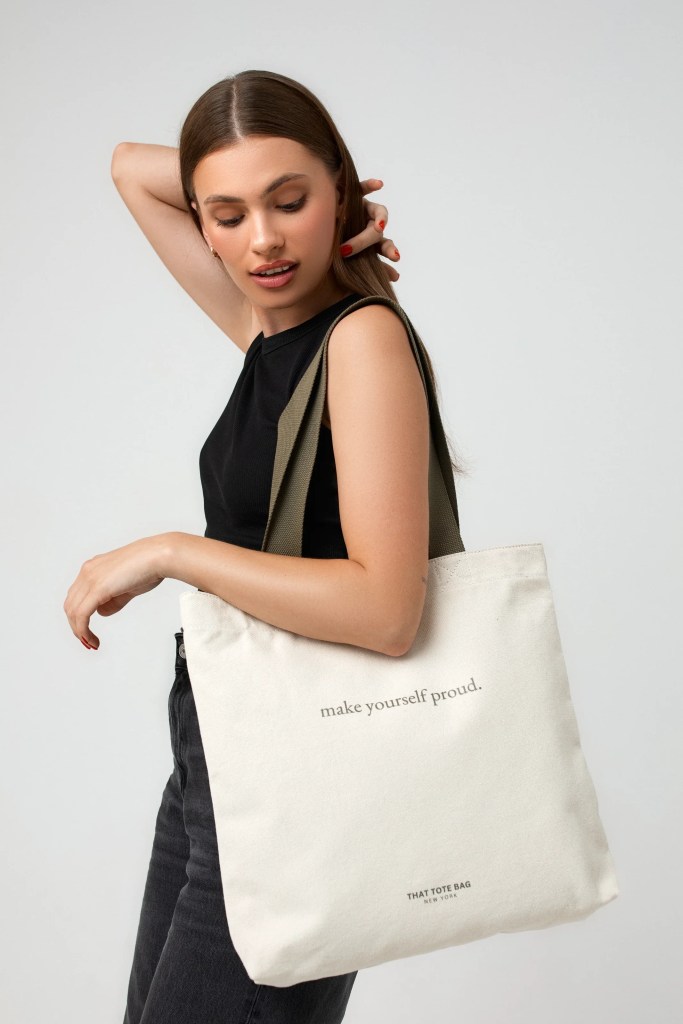 Olive Green-handled Taller Tote