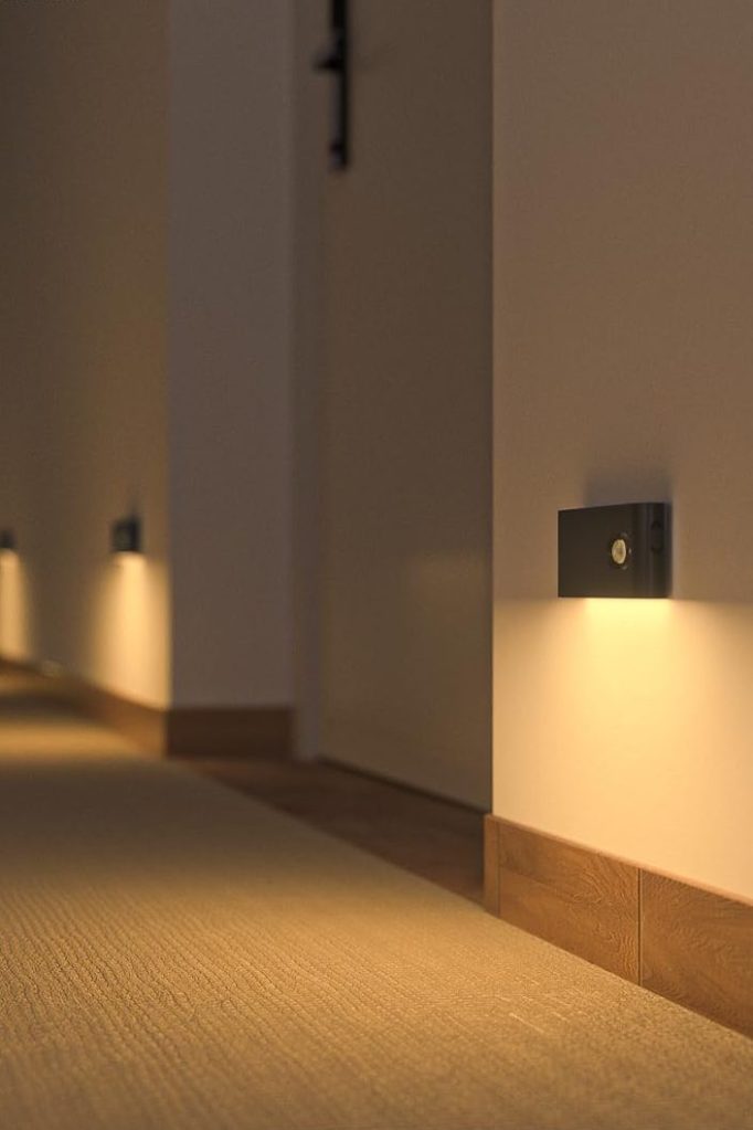 WILLED Rechargeable Night Light, Wireless Stair Lights Indoor, Warm White Motion Sensor Light Indoor, Stick-Anywhere, Battery Powered Night Light for Hallway, Stairway, Bathroom, Bedroom, 3 Pack