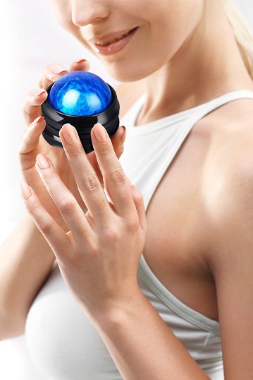 Massage Roller Ball, Neck Massager for Pain Relief, Deep Tissue Massage Tool, Sore Muscle Relief, Lymphatic Drainage, Tummy Tuck Post Surgery Supplies (Blue)