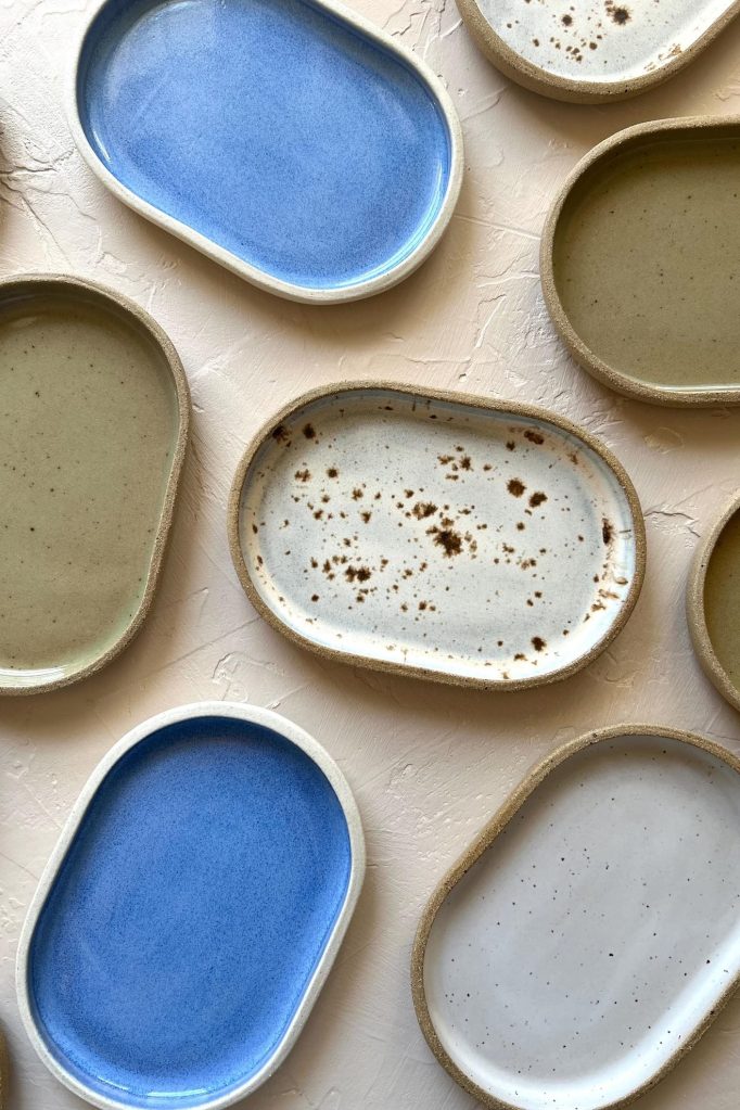 Ceramic Small Catchall Tray | Jewelry Dish | Minimal Bathroom Organizer | Handmade Stoneware Tray | Gift for Her