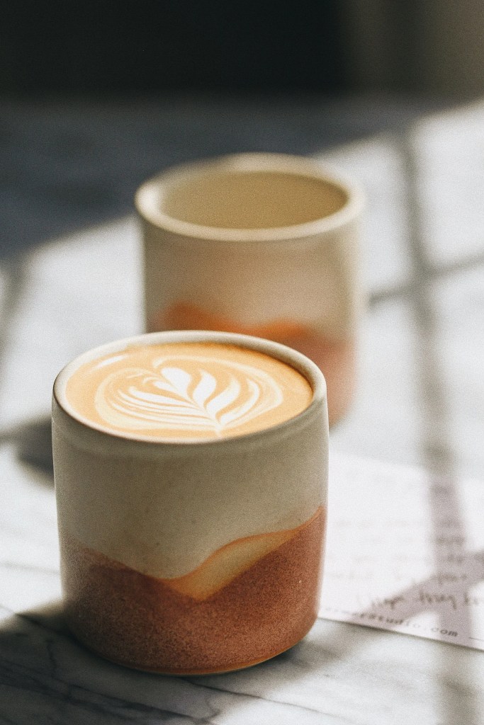 Handmade Ceramic Cortado Cup | Two Tone Thumb Indent Mug
