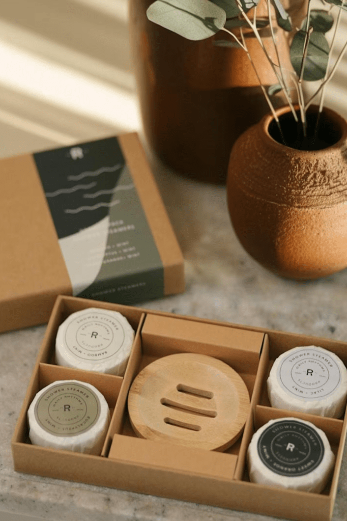 Handmade Shower Steamers, Variety Pack, Organic, Made in USA, Bamboo Tray Included