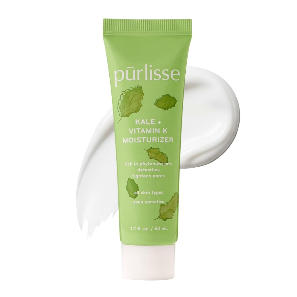 pūrlisse Kale + Vitamin K Hydrating Face Moisturizer - Face Moisturizer for Detoxifying & Pore Tightening - Packed with Antioxidants for Smooth, Radiant & Youthful Skin (1.7 Fl oz)