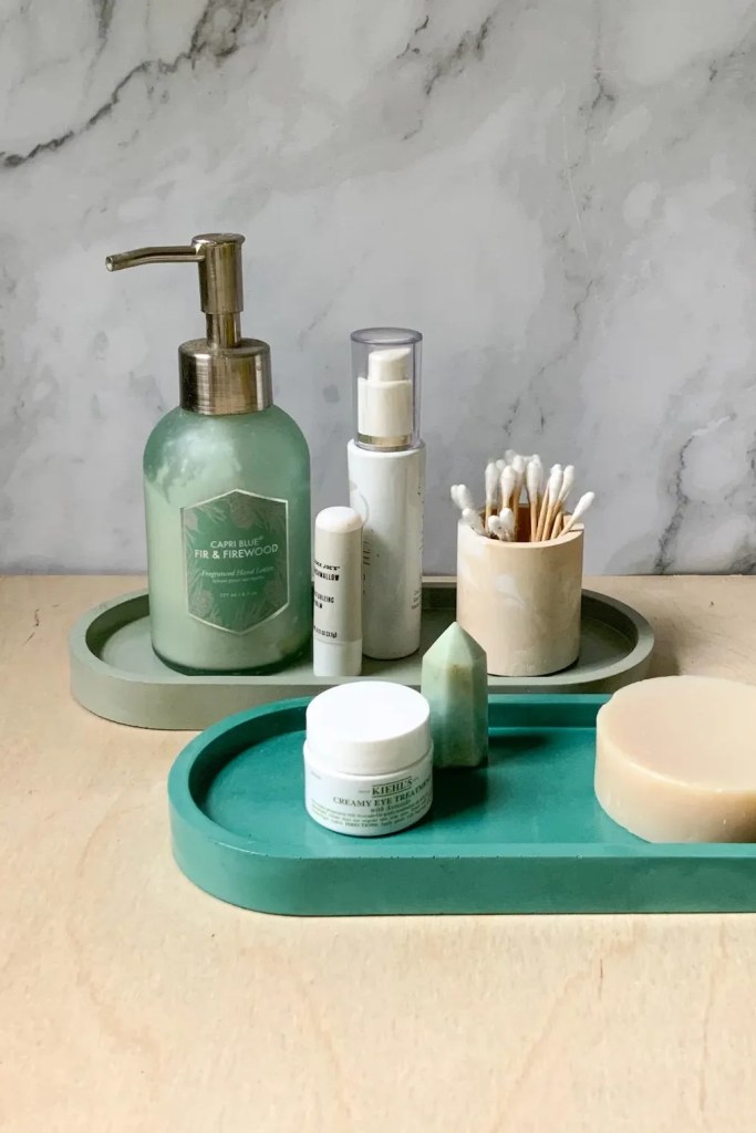 Versatile Concrete Stone Tray: Decorative Catchall for Nightstand, Table, Bathroom, Home Decor