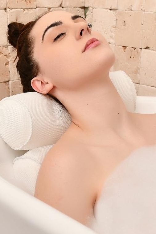 Bathtub Pillow for Neck and Shoulder - Spa Bath Pillows for Tub Neck and Back Support - Perfect Bath Accessories for Women - Relaxing Luxe Bath - Ideal Bath Gift Set for Women - Home Spa Products