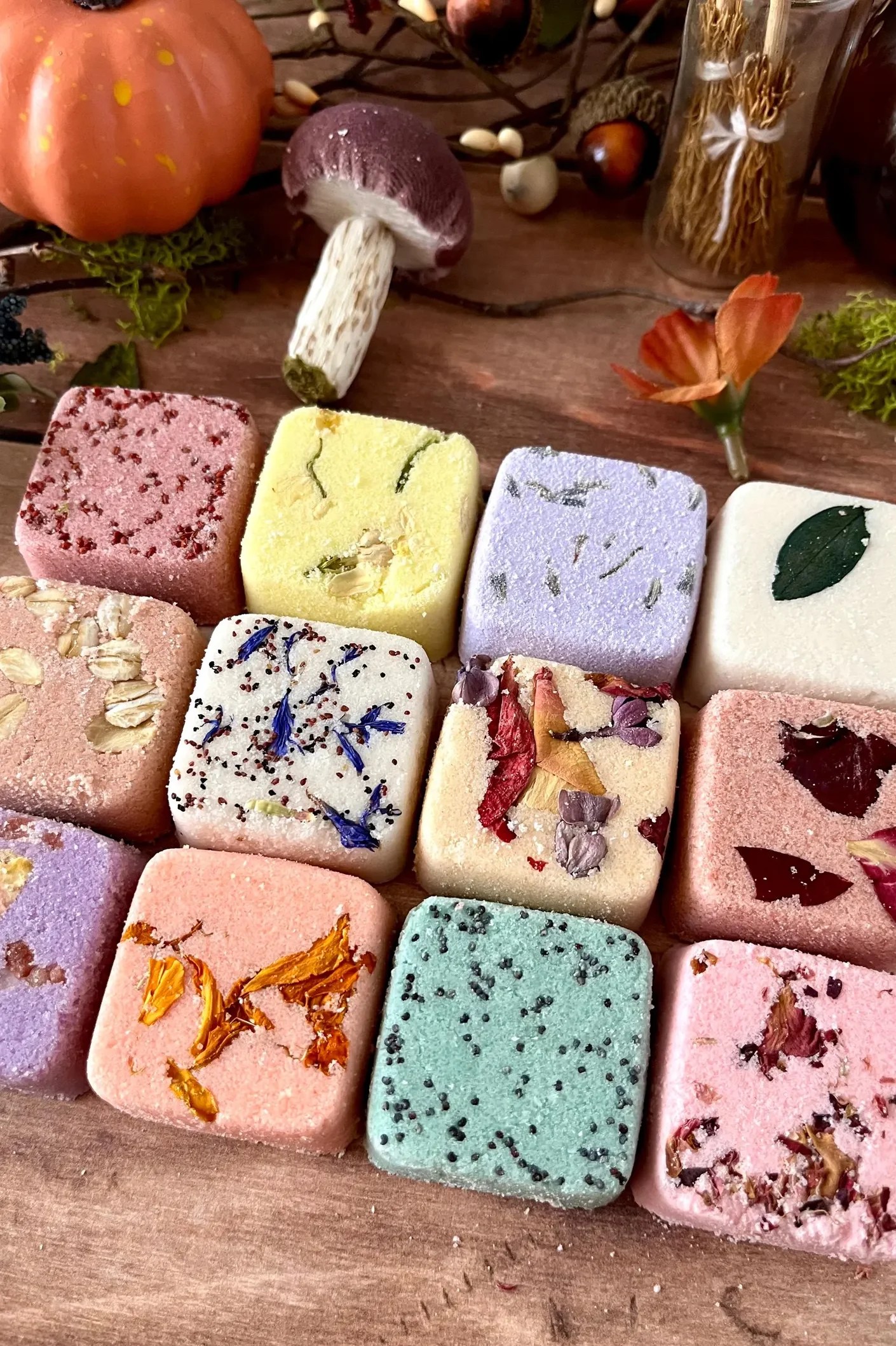12 Handmade Botanical Bath Bombs Gift Set, Natural Spa Pampering Aromatherapy Box